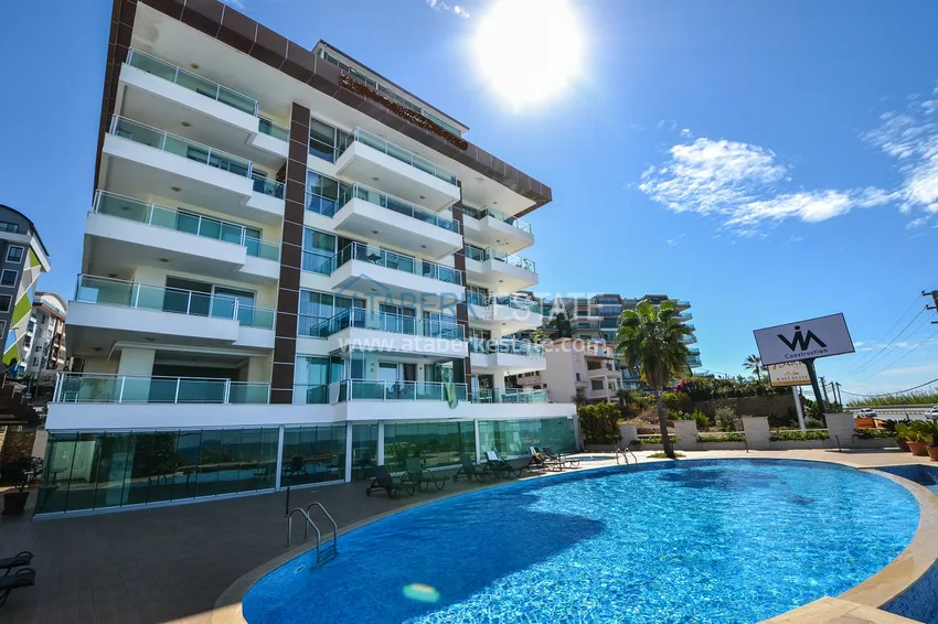 Furnished two bedroom apartment with sea view in Kargicak, Alanya 2 