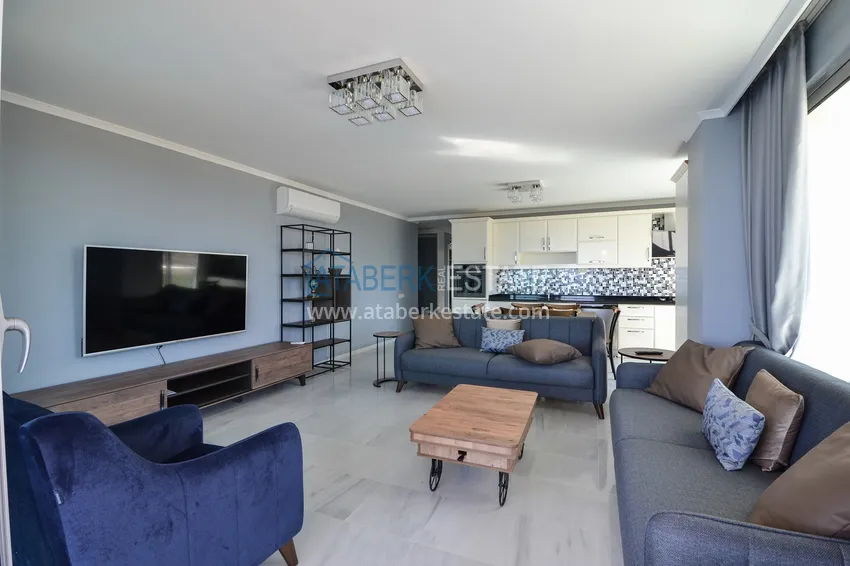 Purchase  Furnished two bedroom apartment with sea view in Kargicak, Alanya 2 