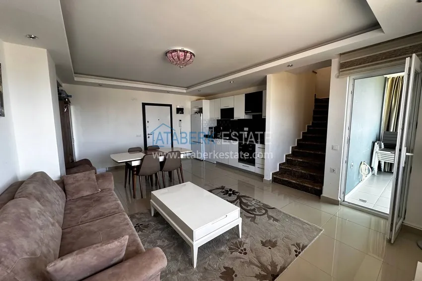 Purchase Furnished 3+1 duplex with a glazed balcony and sea view, Avsallar district — Alanya 2