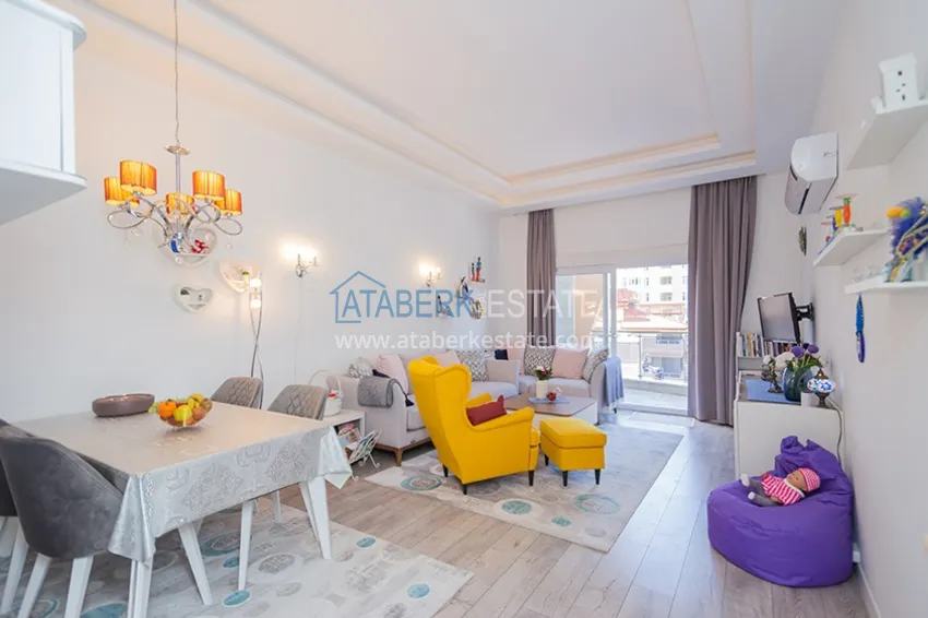 Purchase  Real estate for a residence permit. Furnished apartment with separate kitchen - Alanya city center, Cleopatra district 3 