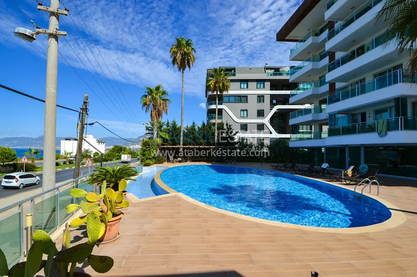 Furnished two bedroom apartment with sea view in Kargicak, Alanya 3 