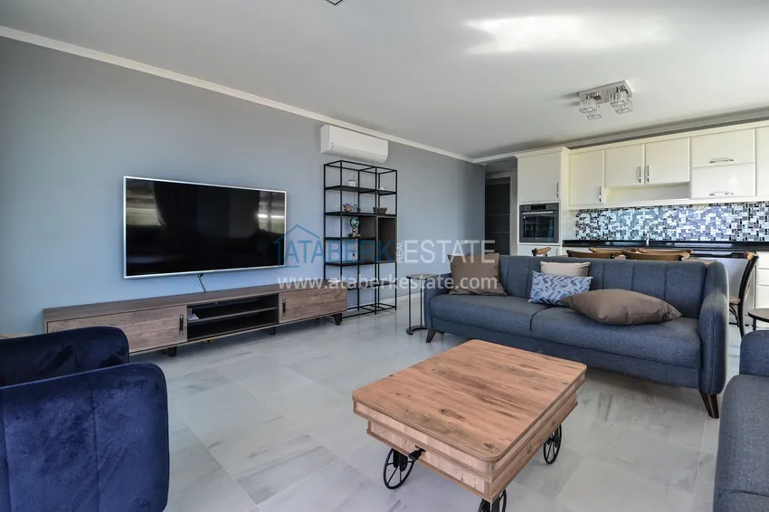 Purchase  Furnished two bedroom apartment with sea view in Kargicak, Alanya 3 