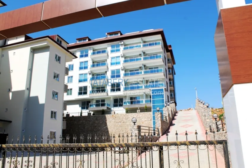 1+1 apartment with furniture and open sea views, Kestel district - Alanya 7 