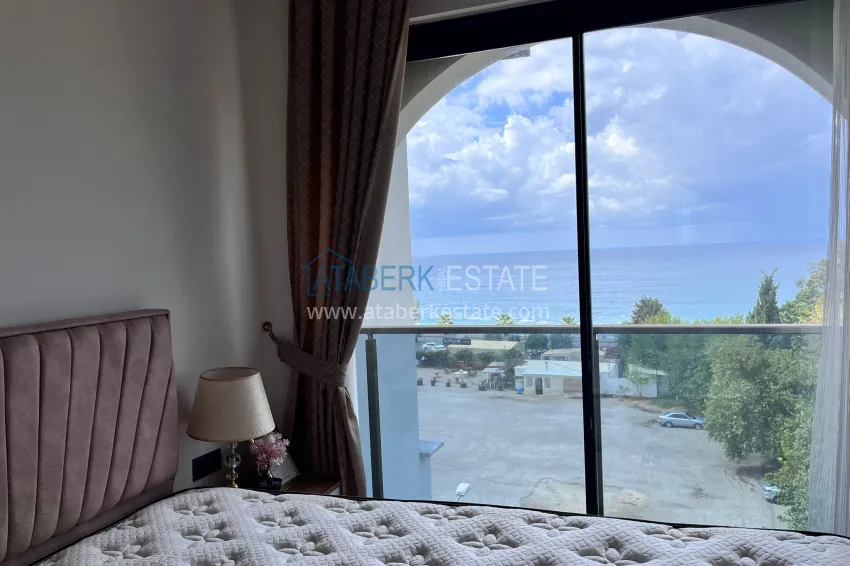 Purchase Furnished 1+1 apartment with sea view, Kargicak district — Alanya 7 