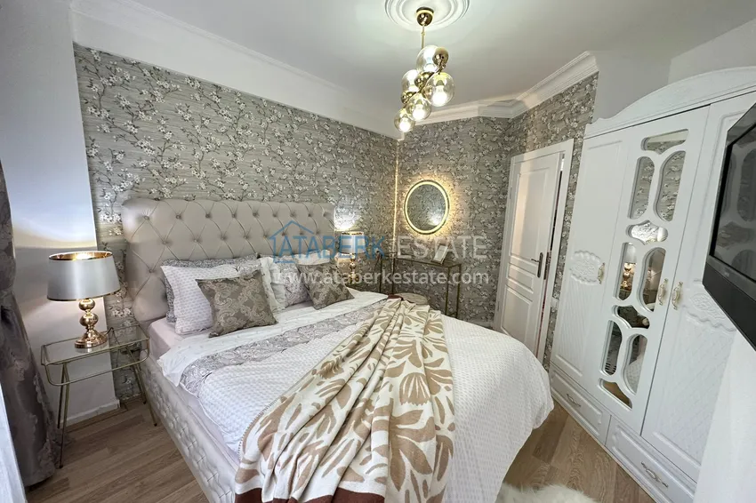 Purchase  Turnkey one-bedroom apartment in a cozy complex in Alanya Tosmur district 8 