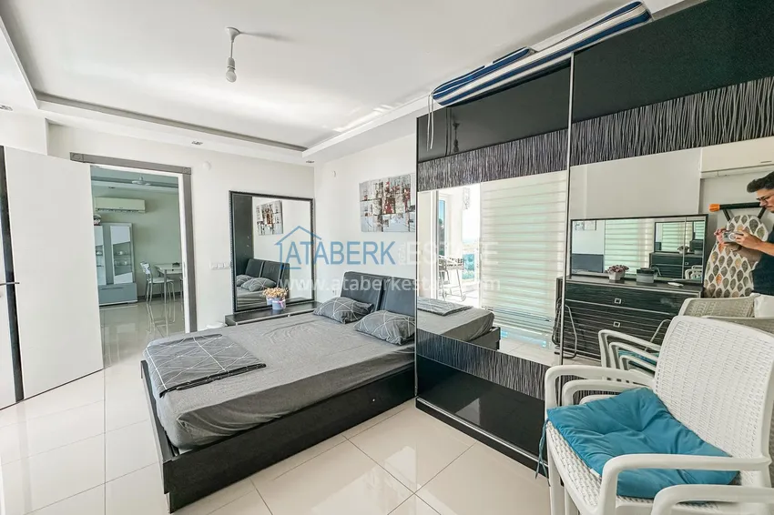 Purchase  1+1 apartment with furniture and open sea views, Kestel district - Alanya 7 