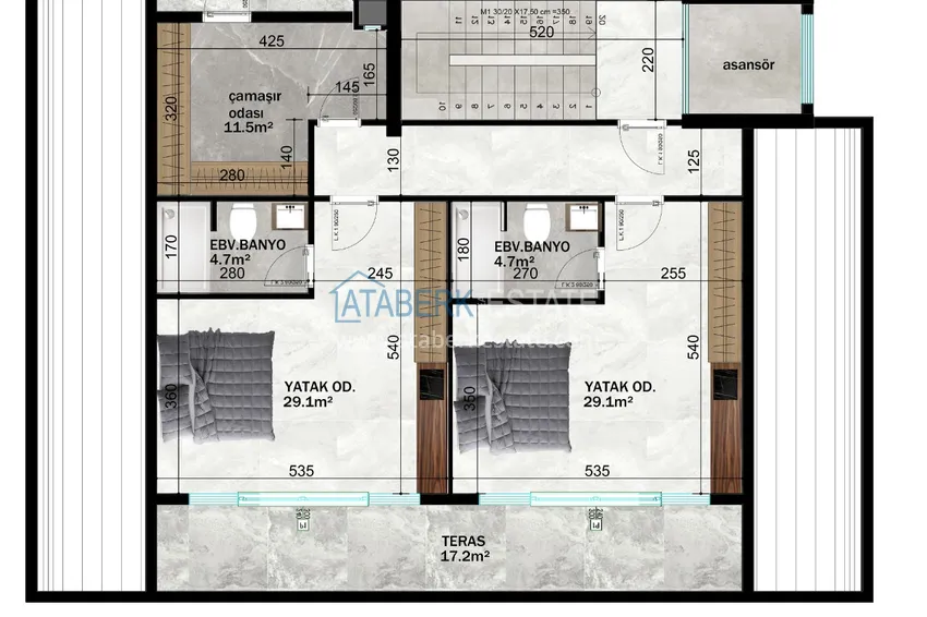 Buy cheap Elite three-storey villa in a cottage-type complex, Bektash district - Alanya 3 