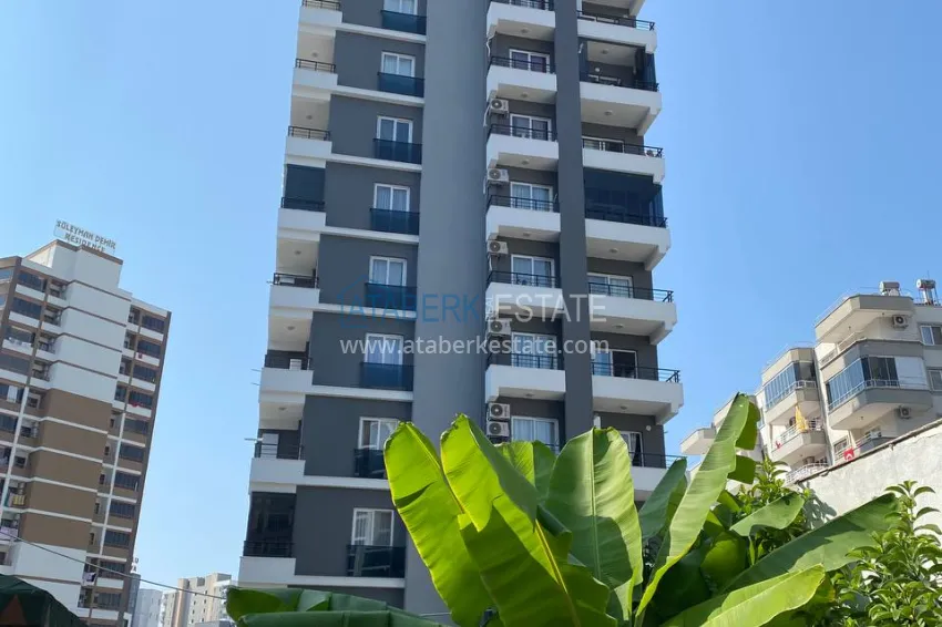 Turnkey 1+1 apartment with sea view in Teja, Mersin 1