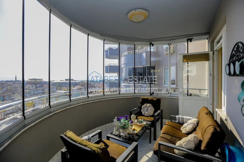 Purchase Turnkey 2+1 apartment with glazed cormorants and sea views in the center of Alanya 10