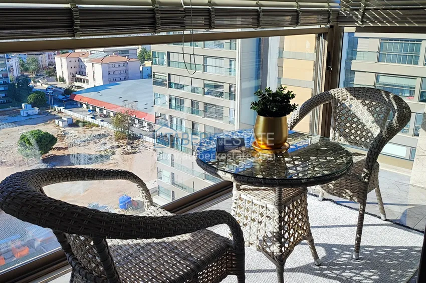 Purchase  Two-bedroom apartment with furniture and panoramic sea views in a premium complex — Antalya, Kepez 17 