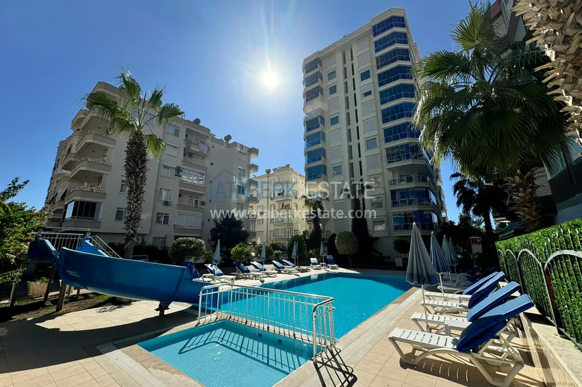 Apartment in Mahmutlar partially furnished with a glazed balcony and sea view 1 