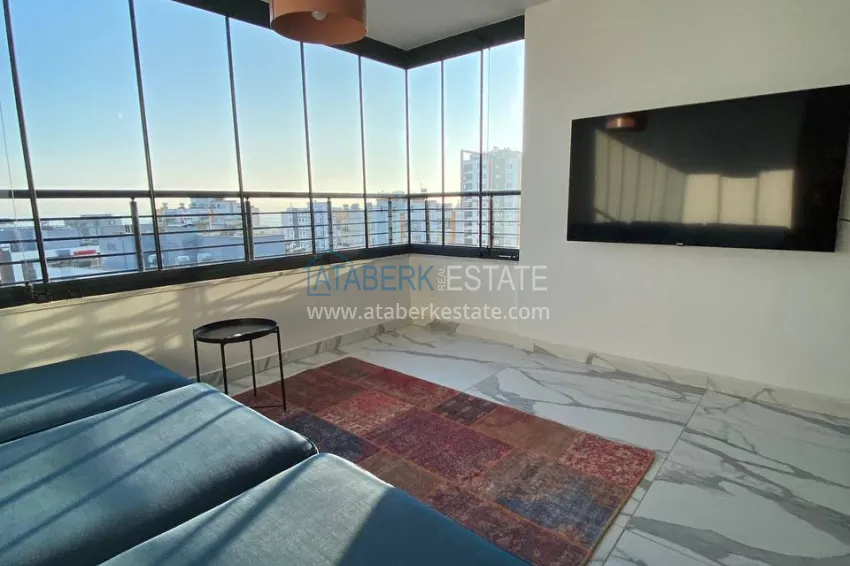 Purchase Furnished two-bedroom apartment with panoramic sea views in Soli district, Mersin 2 