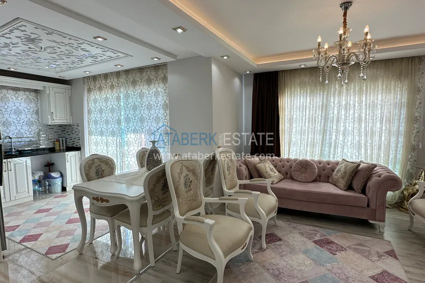 Purchase Stylish penthouse with furniture and a glazed balcony in Teje district, Mersin 2 