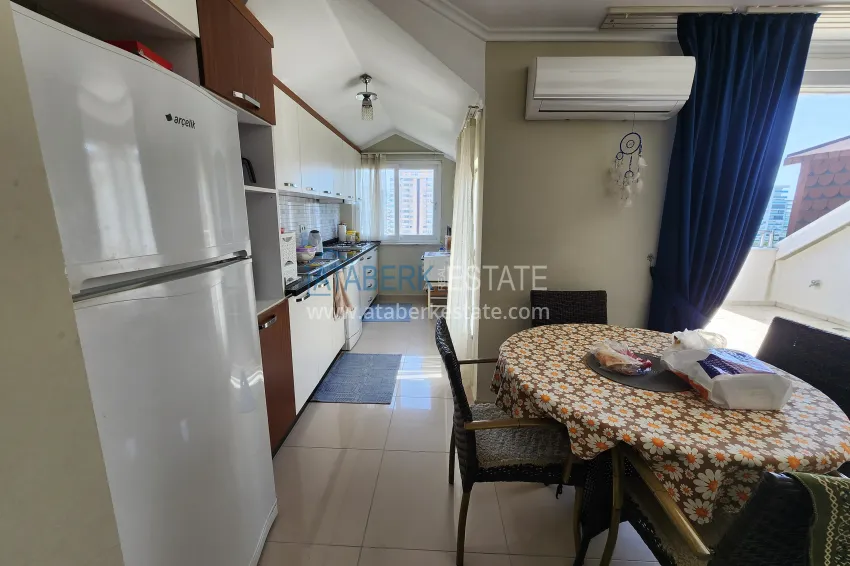 Purchase Penthouse duplex 3+1 furnished with sea and mountain views, Kestel district — Alanya 7 