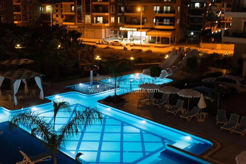 Furnished three-room apartment in a prestigious area of Alanya, Oba 8 