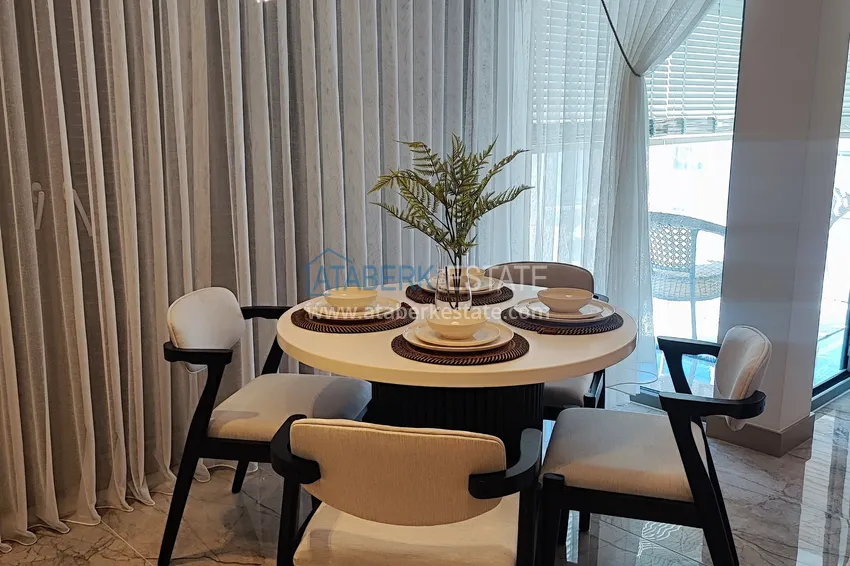 Purchase  Two-bedroom apartment with furniture and panoramic sea views in a premium complex — Antalya, Kepez 12 