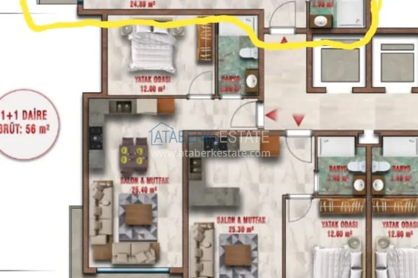 Buy cheap New apartment directly from the owner in Alanya, Avsallar district 1 