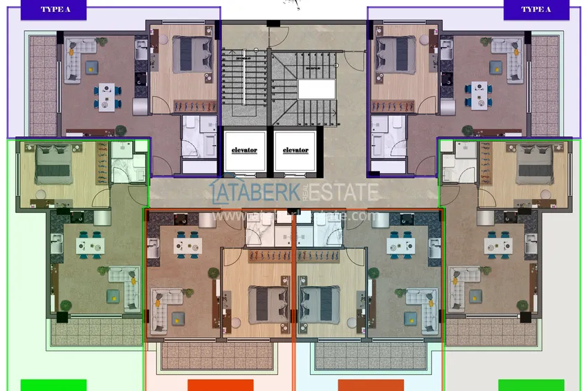 Buy cheap 1+1 apartment from the owner in a modern complex in Mahmutlar, Alanya 1 