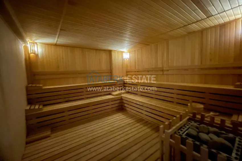 Semi-detached triplex villa in Kargicak area, furnished in a cottage complex 16 