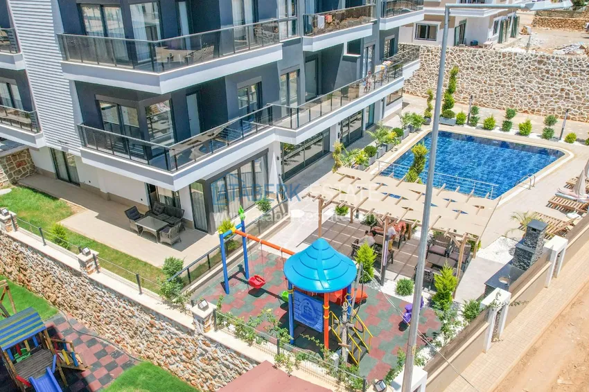 Garden duplex with modern interiors in a new residential complex, Oba district, Alanya 8 