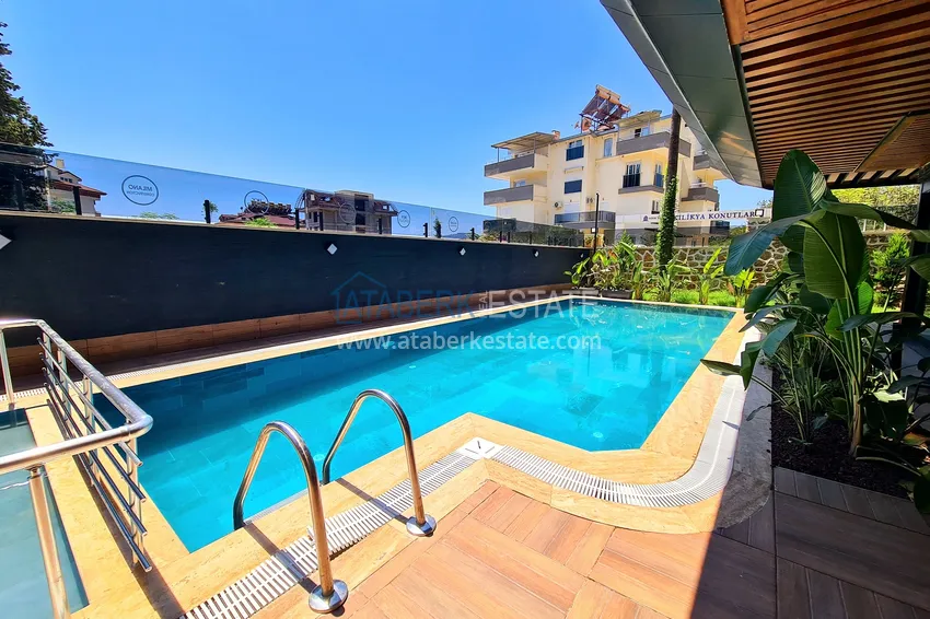Three-room apartment with access to the garden in a luxury complex — Alanya city center, Büyühasbahce district 13 