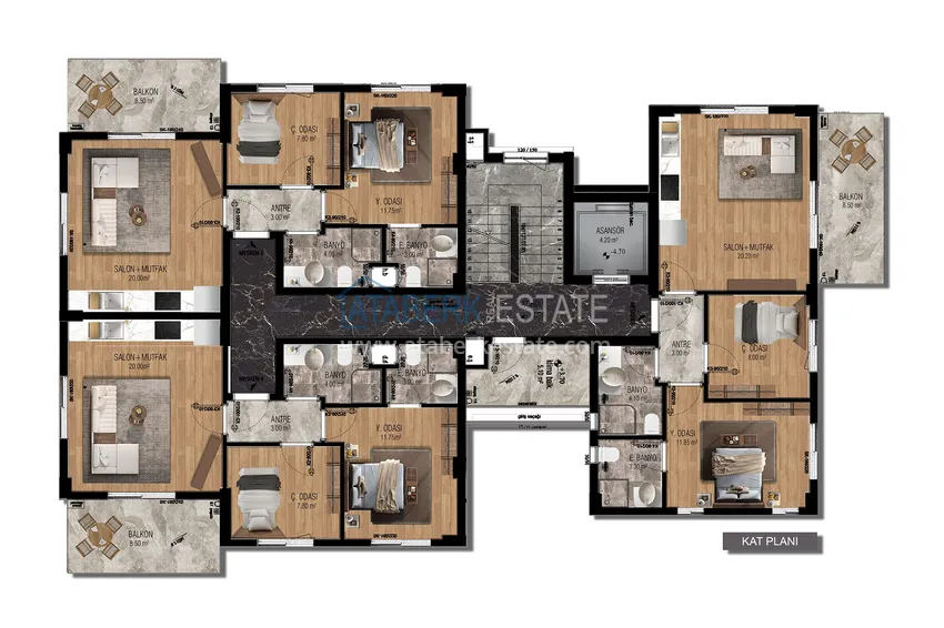 Buy cheap Modern apartments from a developer in Altintash, Antalya — a comfortable complex under construction 1 