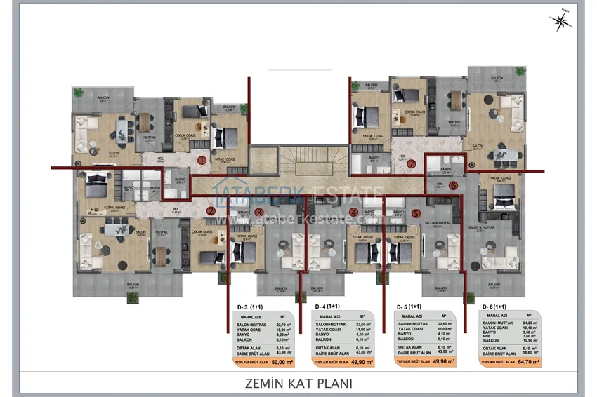 Buy cheap Modern turnkey one-bedroom apartment in a new complex — Alanya, Oba district  1 