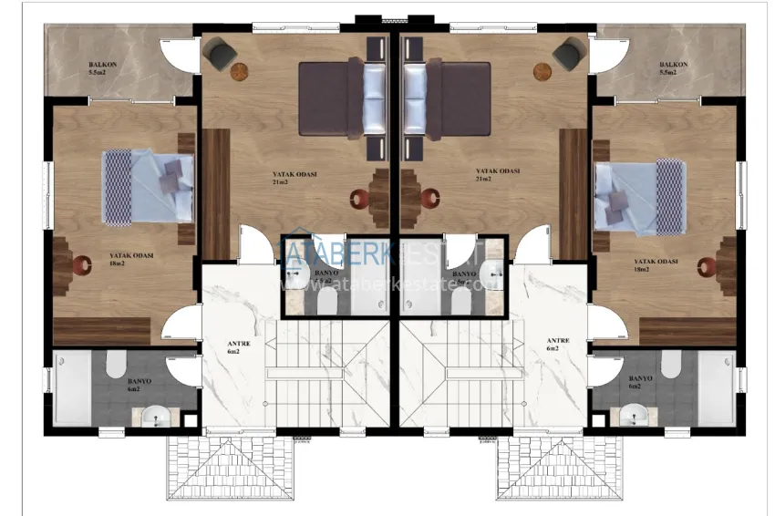 Buy cheap Two-level Twin Villa in an elite eco-complex — Kargicak district, Alanya 3 