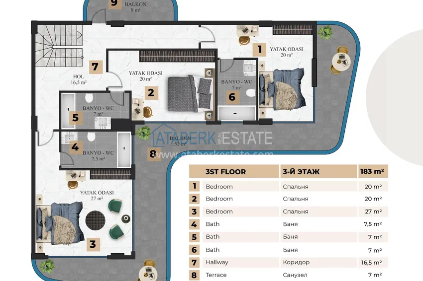 Buy cheap Luxury turnkey villa in the premium segment from the owner in Alanya, Kargicak district 3 