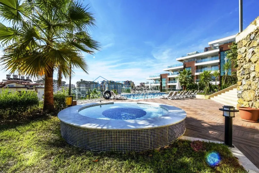 Two-bedroom apartment with furniture and panoramic views in Cikcilli Alanya 8 