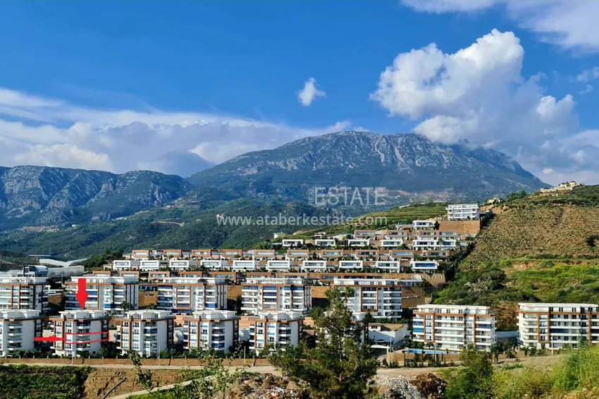 Apartment 2+1 with furniture and sea view — luxury complex in Kargicak 1 