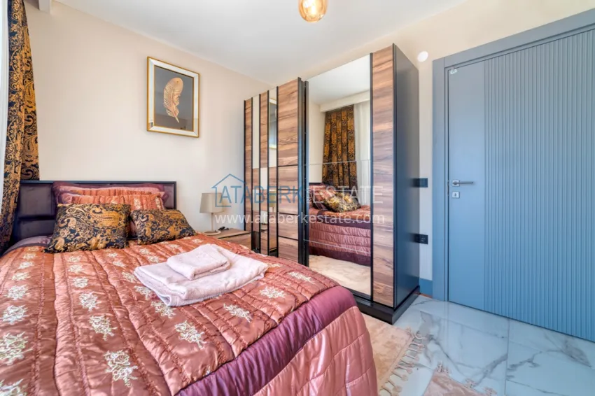 Purchase 2+1 duplex penthouse with new furniture and mountain views in Oba, Alanya 12