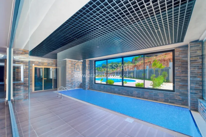 2+1 duplex penthouse with new furniture and mountain views in Oba, Alanya 14