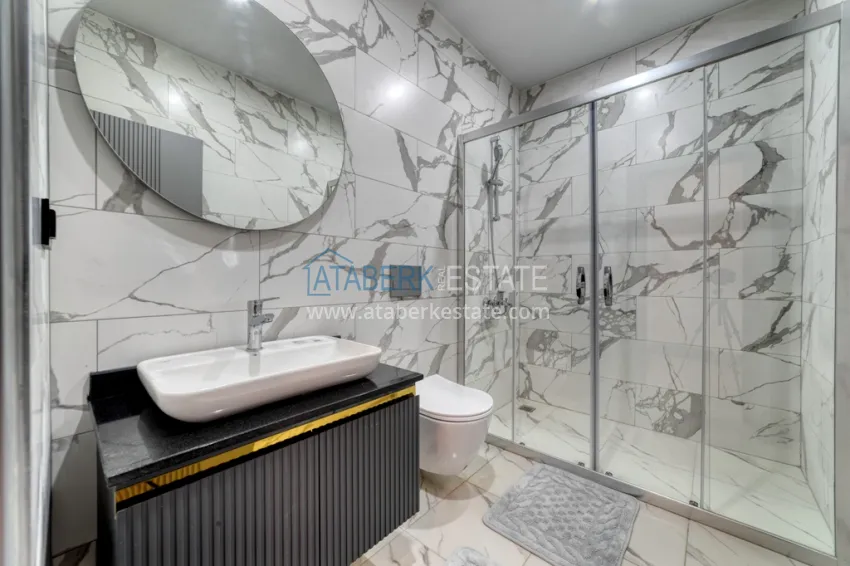 Purchase 2+1 duplex penthouse with new furniture and mountain views in Oba, Alanya 14