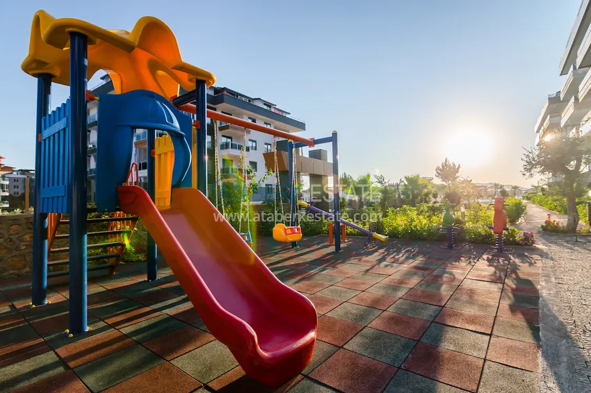 Furnished one-bedroom apartment for rent in a prestigious residence — Oba district, Alanya B1 12 