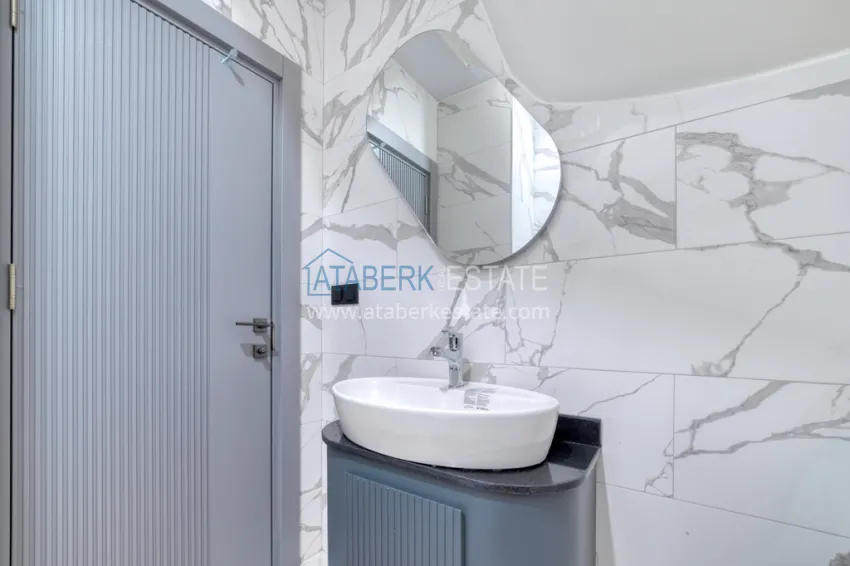 Purchase 2+1 duplex penthouse with new furniture and mountain views in Oba, Alanya 16