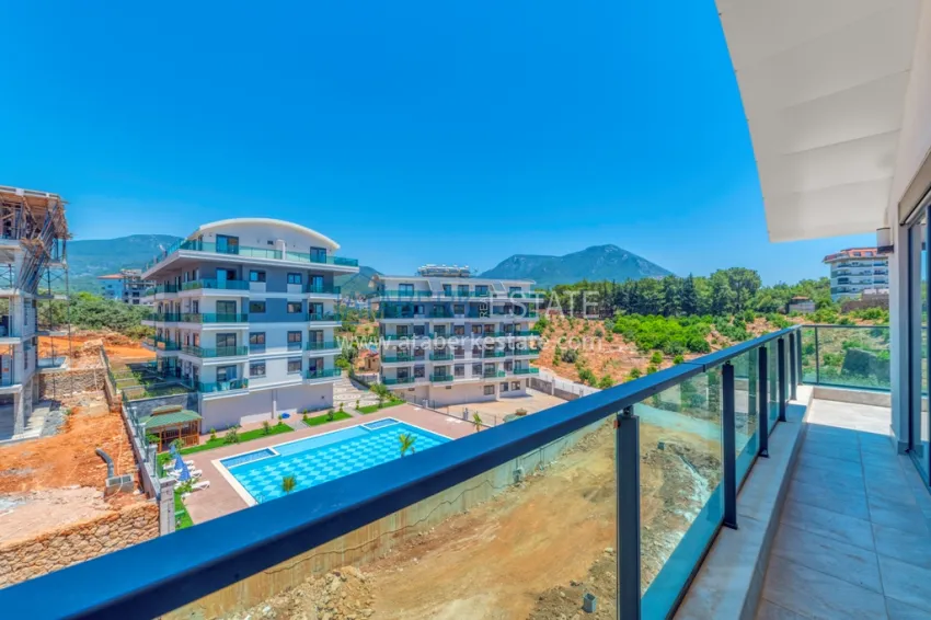 Purchase 2+1 duplex penthouse with new furniture and mountain views in Oba, Alanya 18