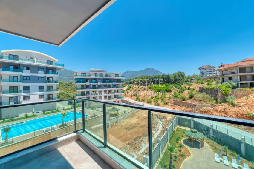 Purchase 2+1 duplex penthouse with new furniture and mountain views in Oba, Alanya 19