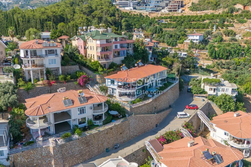 Luxury villa in Alanya — Bektash district. Panoramic view, stylish design, suitable for citizenship! 1