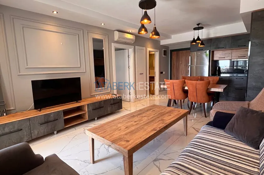 Purchase  1+1 apartment with furniture and sea view in Cikcilli area, Alanya 2 