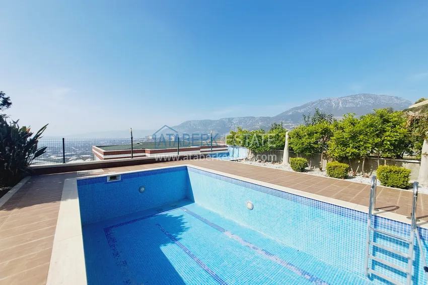 Luxury view villa with furniture and private pool in a luxury complex - Kargicak, Alanya 6 