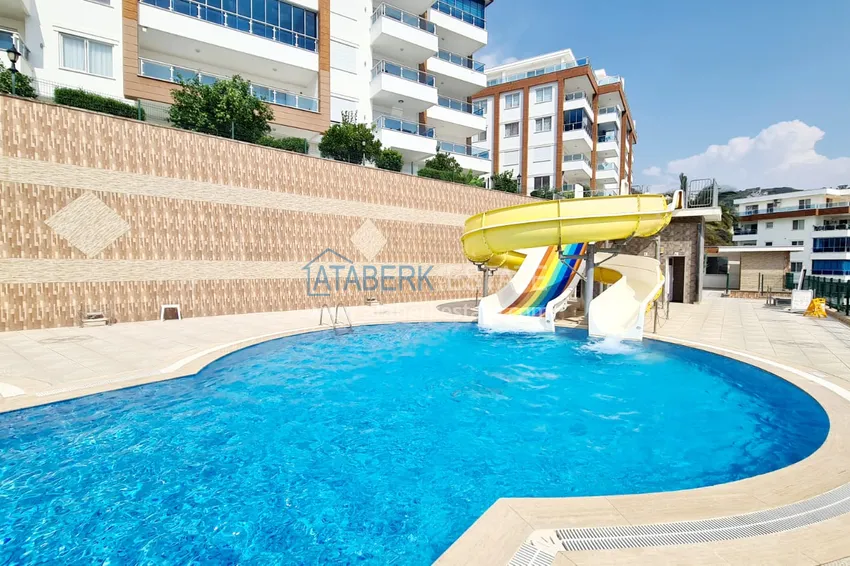Apartment 2+1 with furniture and sea view — luxury complex in Kargicak 7 
