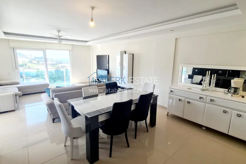 Purchase Apartment 2+1 with furniture and sea view — luxury complex in Kargicak 6 