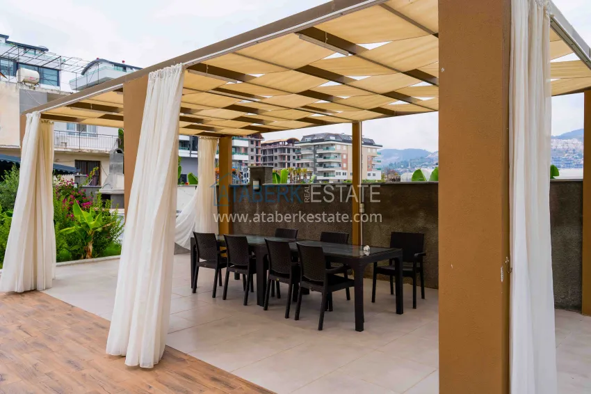 One bedroom apartment with furniture and sea view at a bargain price — Kargicak, Alanya 7 