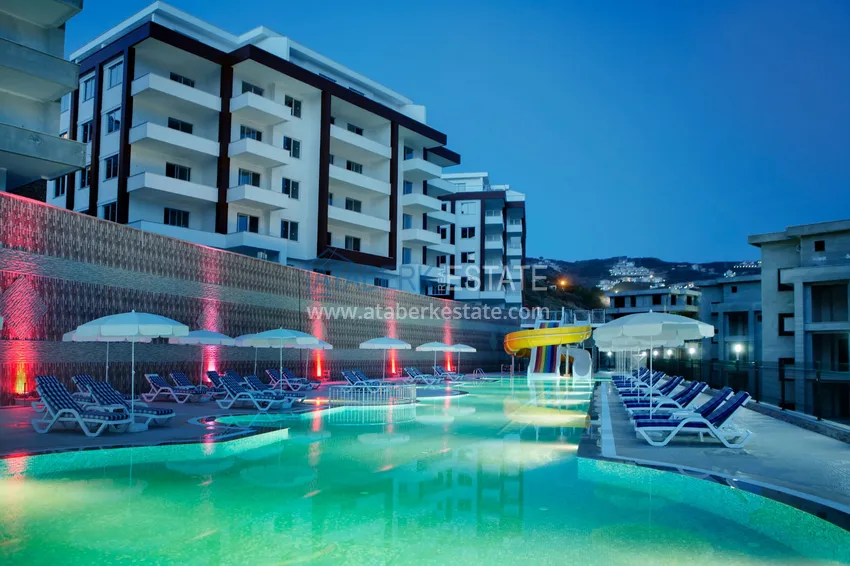 Apartment 2+1 with furniture and sea view — luxury complex in Kargicak 9 