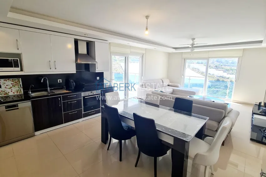 Purchase Apartment 2+1 with furniture and sea view — luxury complex in Kargicak 8 