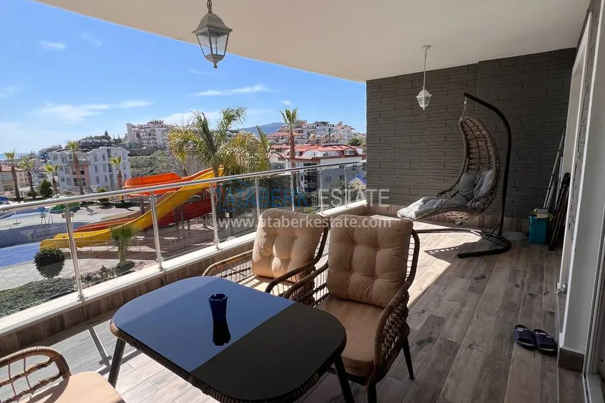 Purchase  1+1 apartment with furniture and sea view in Cikcilli area, Alanya 8 