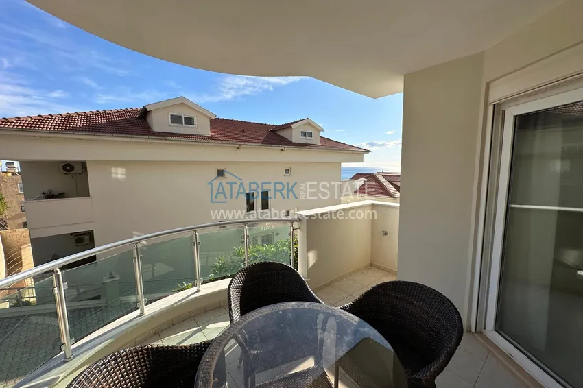 Purchase  Furnished 2+1 apartment with sea view, suitable for a residence permit - Alanya center, Cleopatra beach area 10 