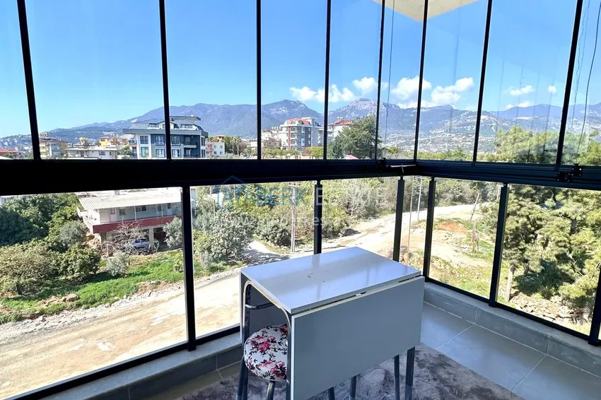 Purchase 1+1 apartment with new furniture and a glazed balcony in a new building — Alanya, Upper Oba district 10 