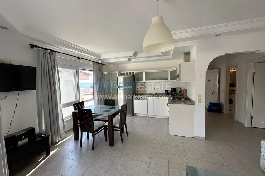 Purchase  Furnished 2+1 apartment with sea view, suitable for a residence permit - Alanya center, Cleopatra beach area 1 
